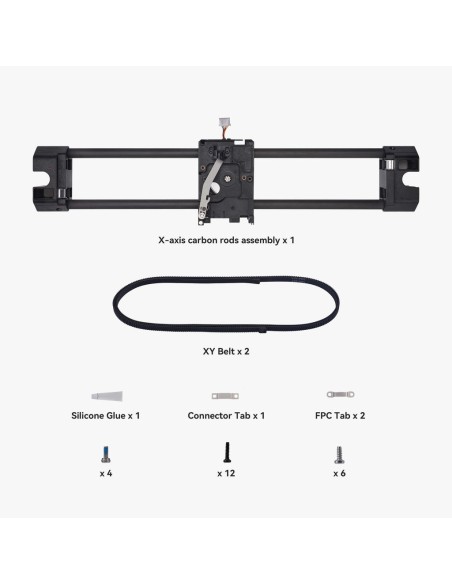 X-Axis Carbon Rods Assembly - X1 Series & P1 Series