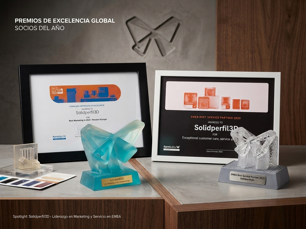 Solidperfil3D recibiendo el premio Best Service Partner EMEA de Formlabs